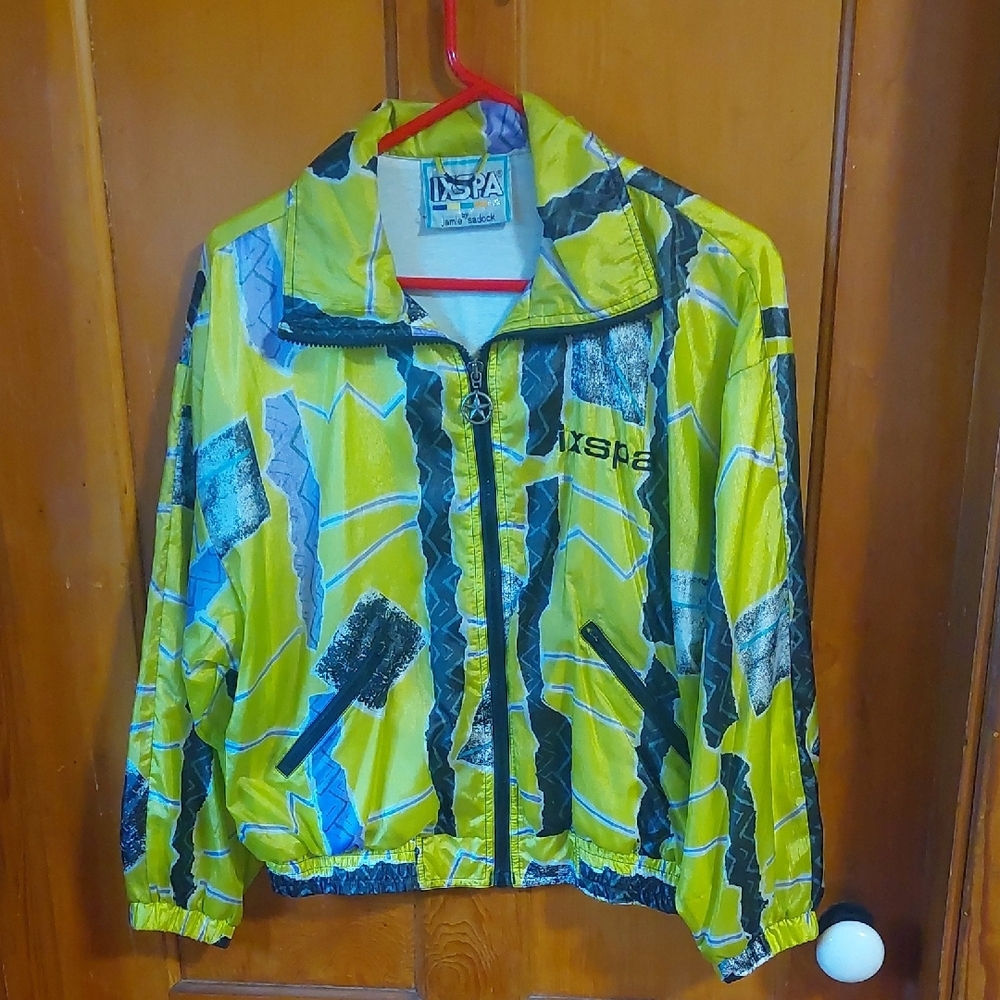 XSPA Yellow and Blue Graphic Windbreaker